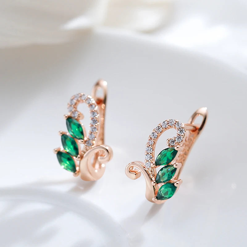 Luxury Green Natural Zircon Drop Earrings