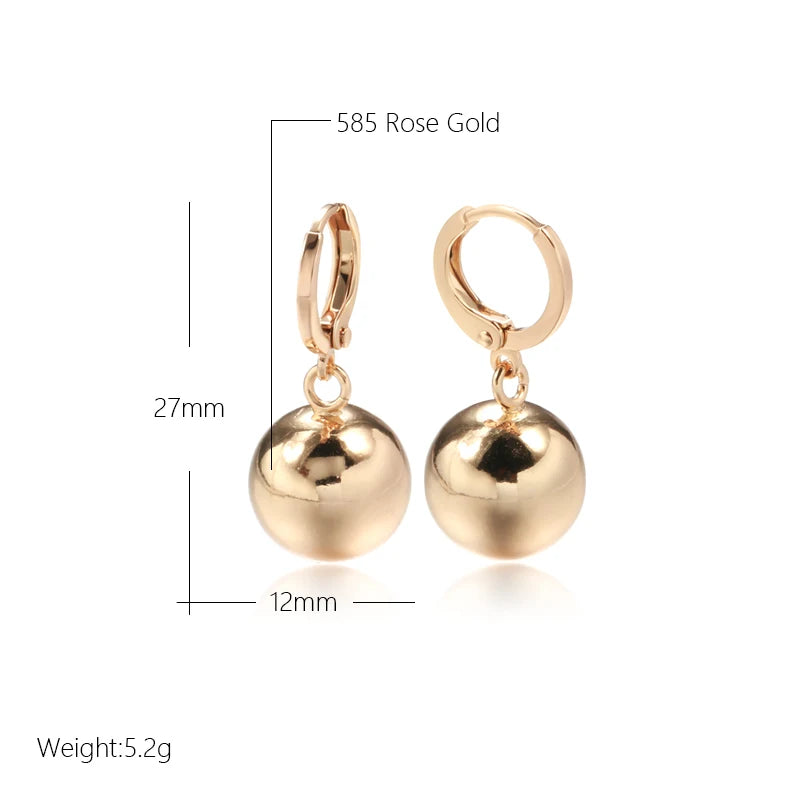 Simple Glossy Spherical Modern Metal Hoop Earrings
