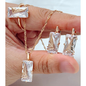 Natural zircon ring, earrings, and necklace set for women by Legacy Magics, featuring sparkling zircon stones and elegant jewelry design.