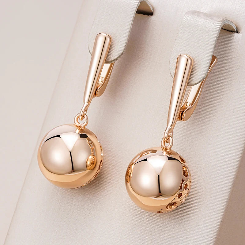 Unique Glossy Ball Drop Long Drop Earrings
