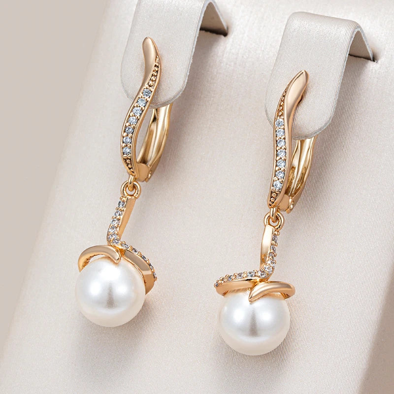 Trendy Pearl Long Drop Earrings