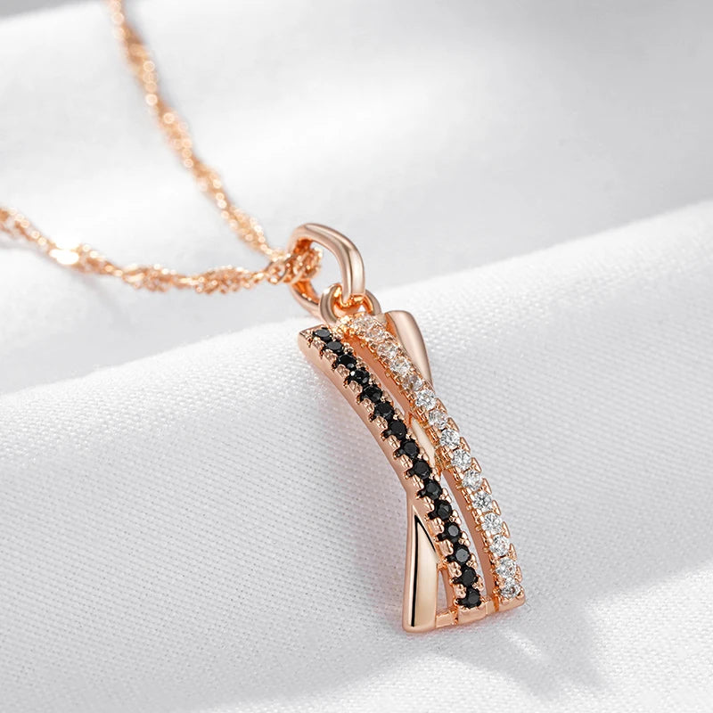 New Luxury Natural 585 rose Gold Pendant Necklace 011