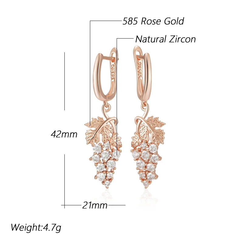 Hot Full Shiny Vegetal Long Drop Earrings