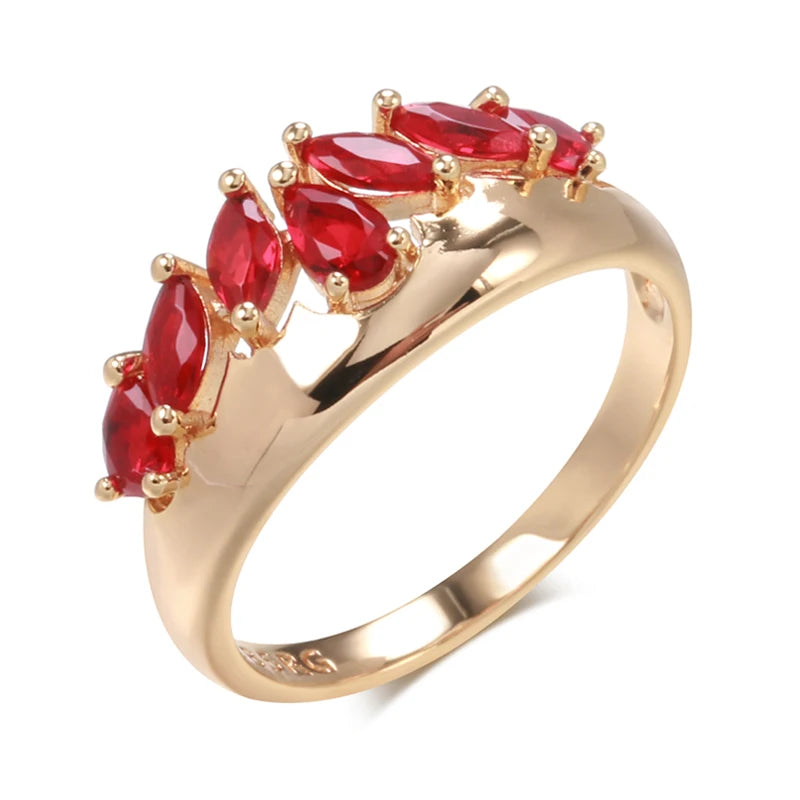 Trend Big Vintage Natural Glossy Metal Ethnic Bride Ring 011