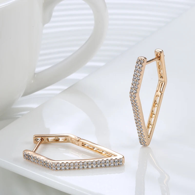 Gold Colour Fashion Geometric Drop Earrings