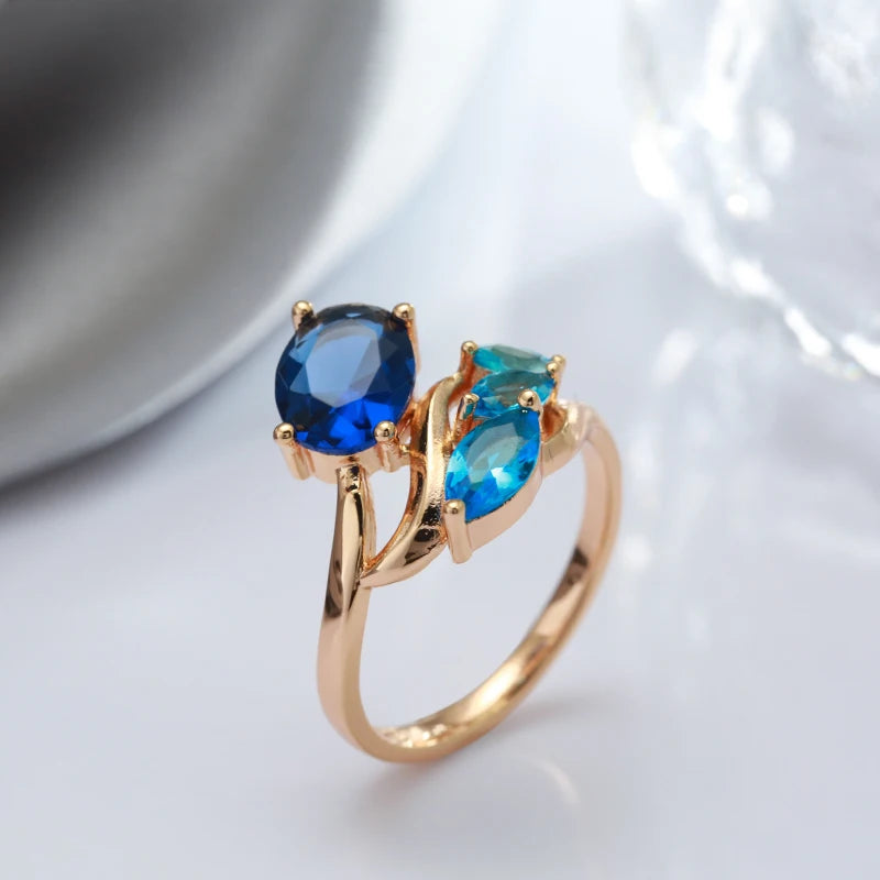 Trend Big Vintage Natural Glossy Metal Ethnic Bride Ring 024