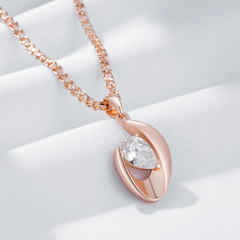 Hot Rose Gold Shiny Pendant Necklace