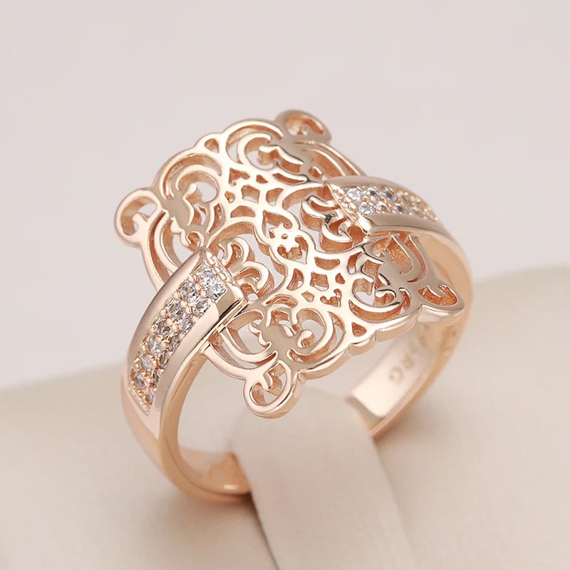 Trend Big Vintage Natural Glossy Metal Ethnic Bride Ring 001