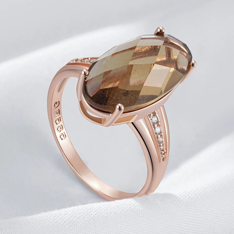 Trend Big Vintage Natural Glossy Metal Ethnic Bride Ring 093