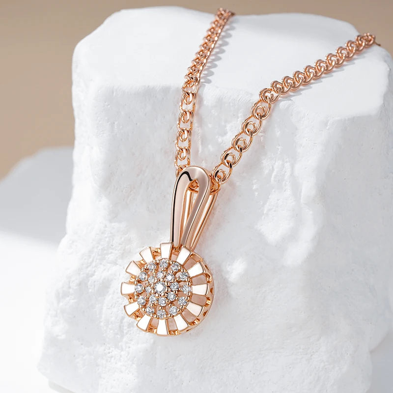 Crystal Flower Pendant Necklace