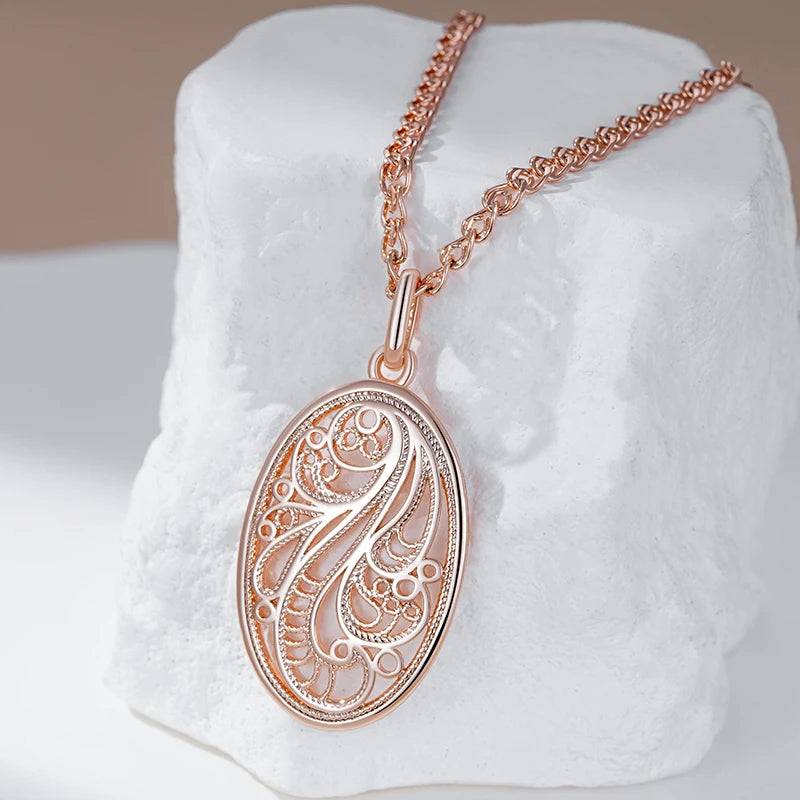 Crystal Flower Unusual Rose Gold Big Drop Earrings