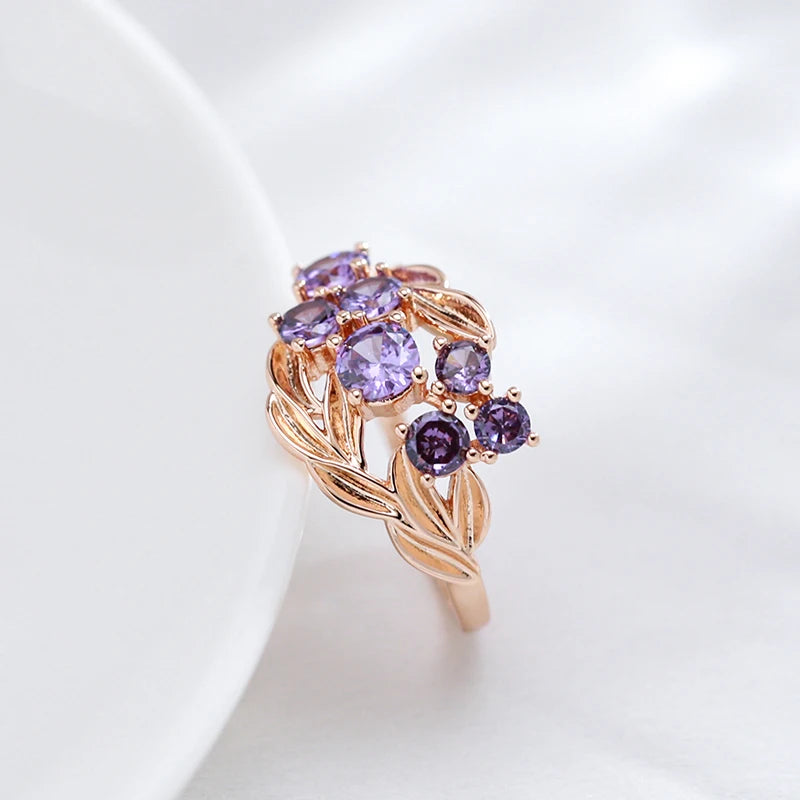 Shiny Purple Natural Ethnic Bride Wedding Rings