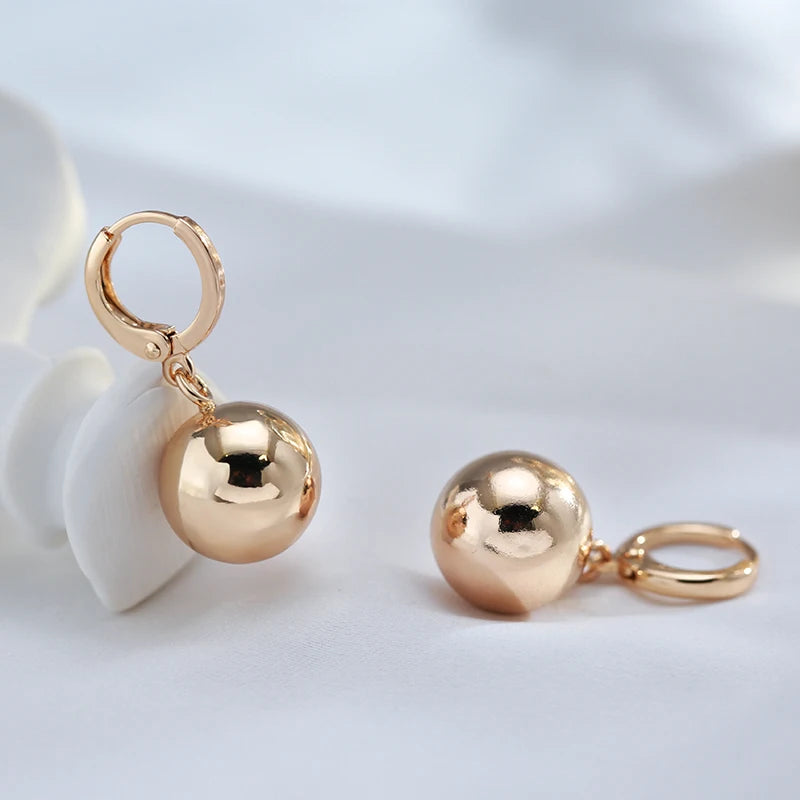Simple Glossy Spherical Modern Metal Hoop Earrings