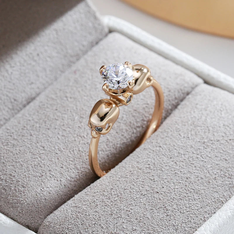 Trend Big Vintage Natural Glossy Metal Ethnic Bride Ring 003