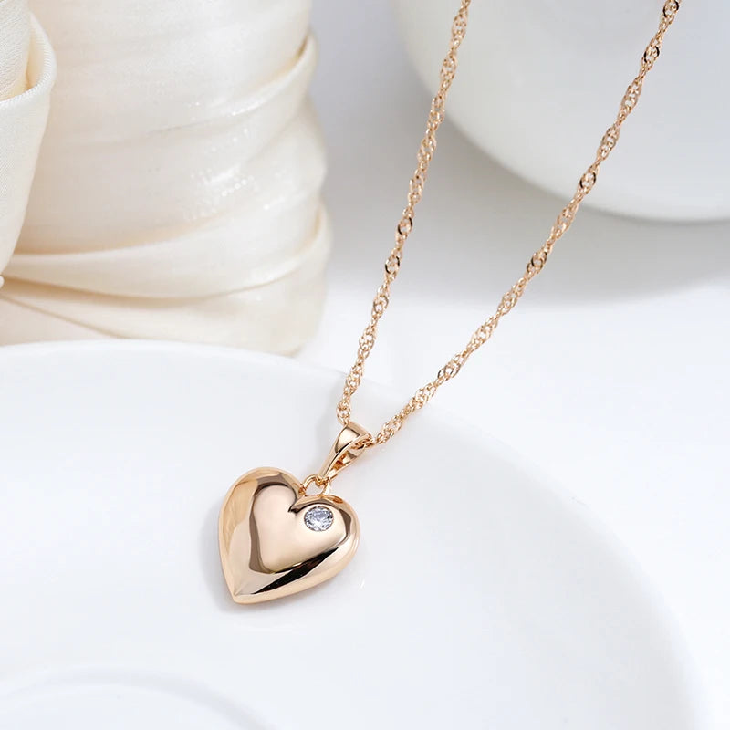 New Luxury Natural 585 rose Gold Pendant Necklace 001