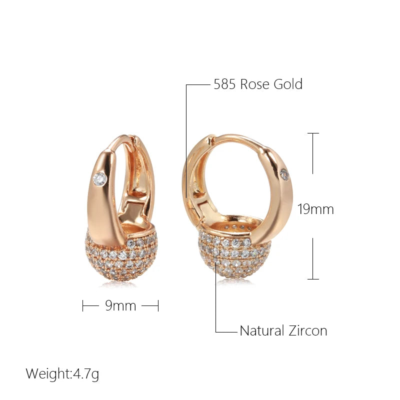 Rose Gold Colour Ball Drop Full Natural Earrings