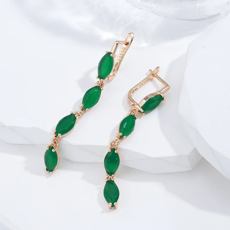 Full Green Long Women's Earring