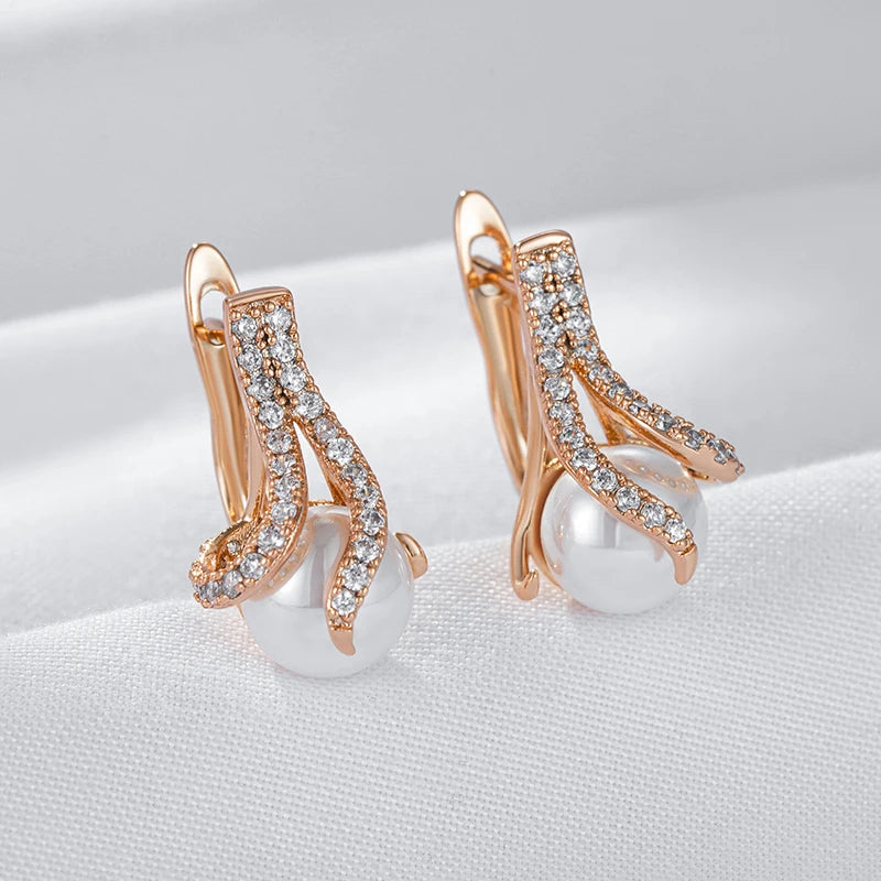 Luxury Unique Geometric Pearl Earrings