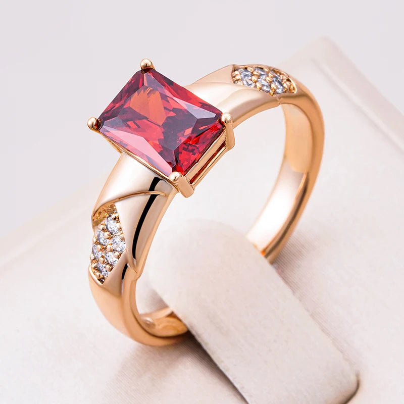 Trend Big Vintage Natural Glossy Metal Ethnic Bride Ring 021