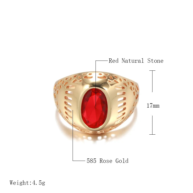 Trend Big Vintage Natural Glossy Metal Ethnic Bride Ring 002