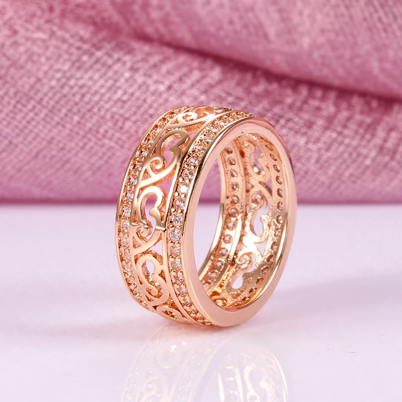 Trend Big Vintage Natural Glossy Metal Ethnic Bride Ring 029