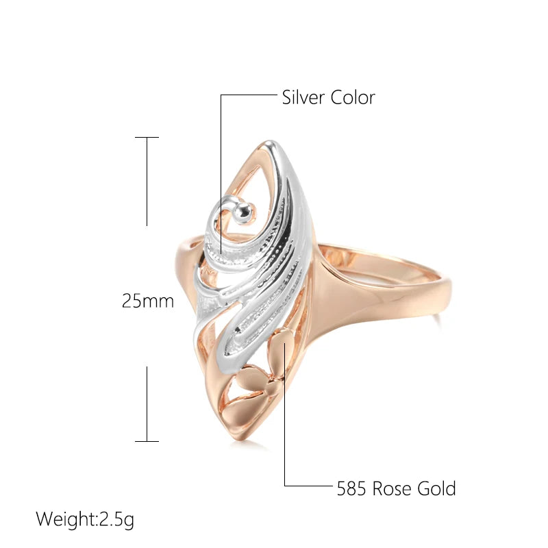 Trend Big Vintage Natural Glossy Metal Ethnic Bride Ring 084