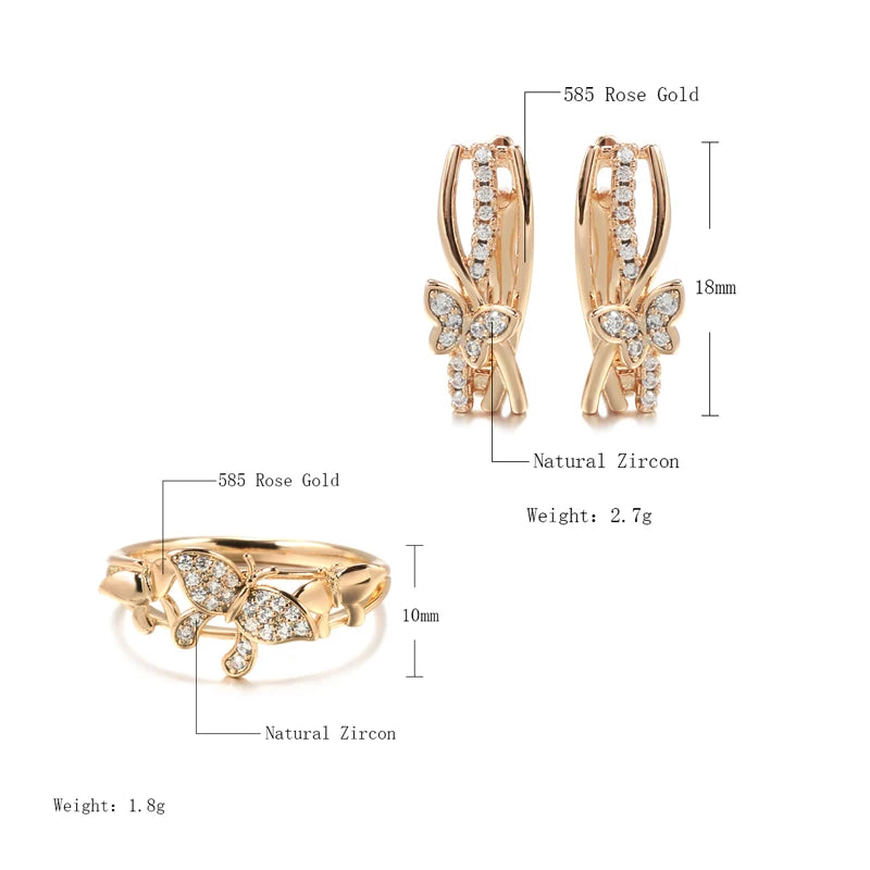 White Fancy 026 583 Rose Gold Casual Jewel Set