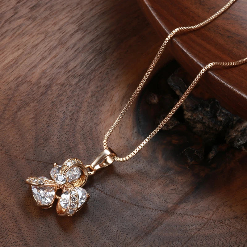 Crystal Flower Fine Ethnic Pendant Necklace