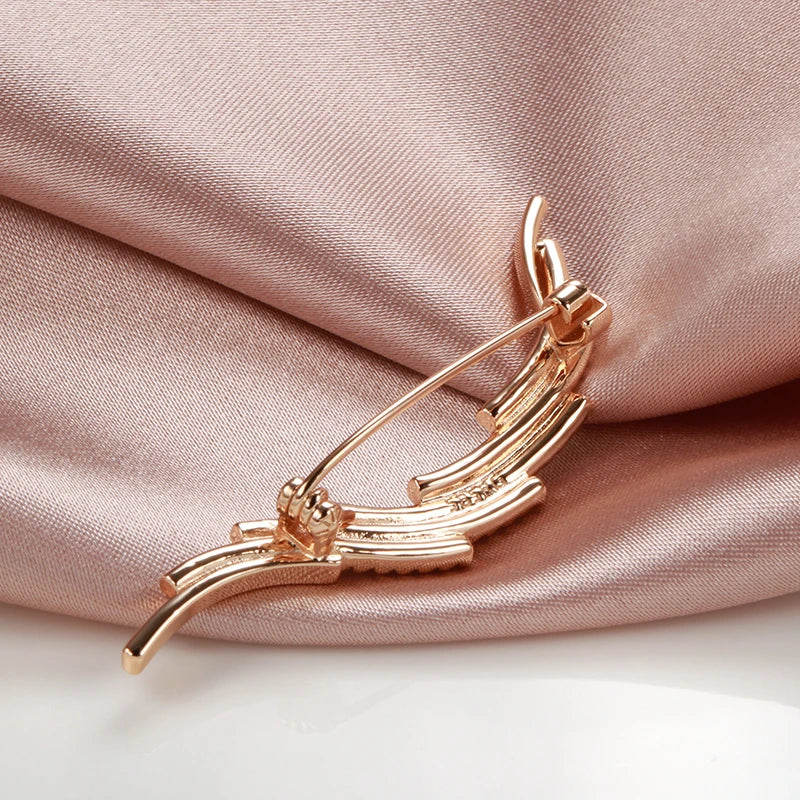 Fashion Textured 583 Gold Formal Brooch 020