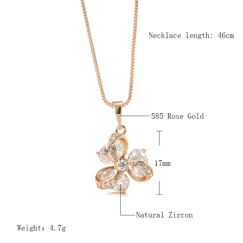 Crystal Flower Fine Ethnic Pendant Necklace