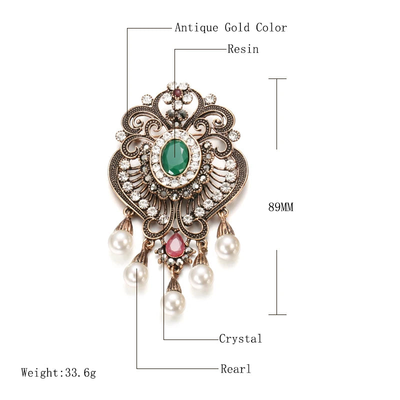 Fashion Textured 583 Gold Formal Brooch 008