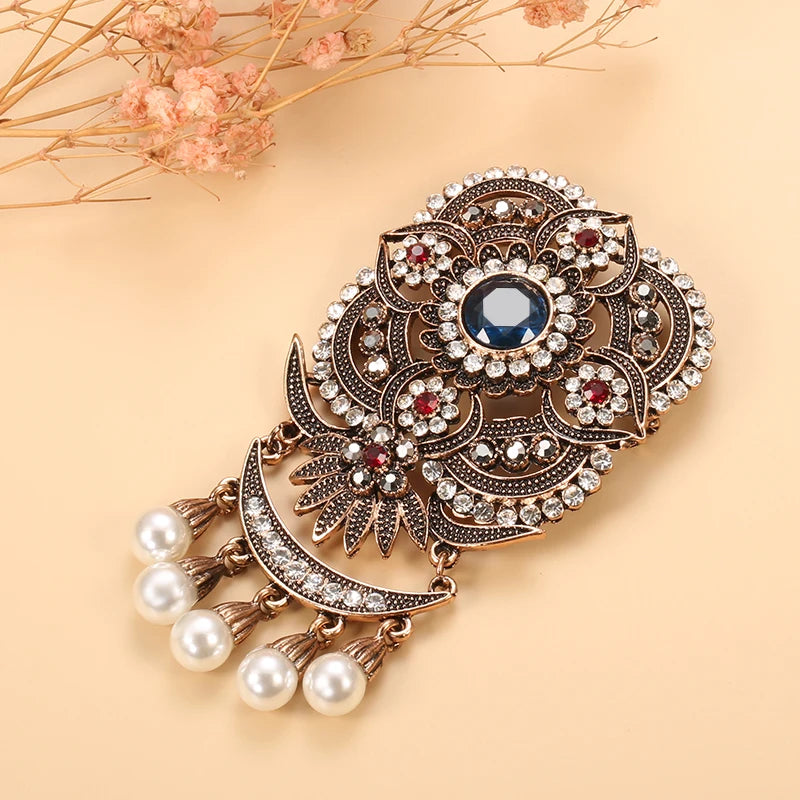 Fashion Textured 583 Gold Formal Brooch 021