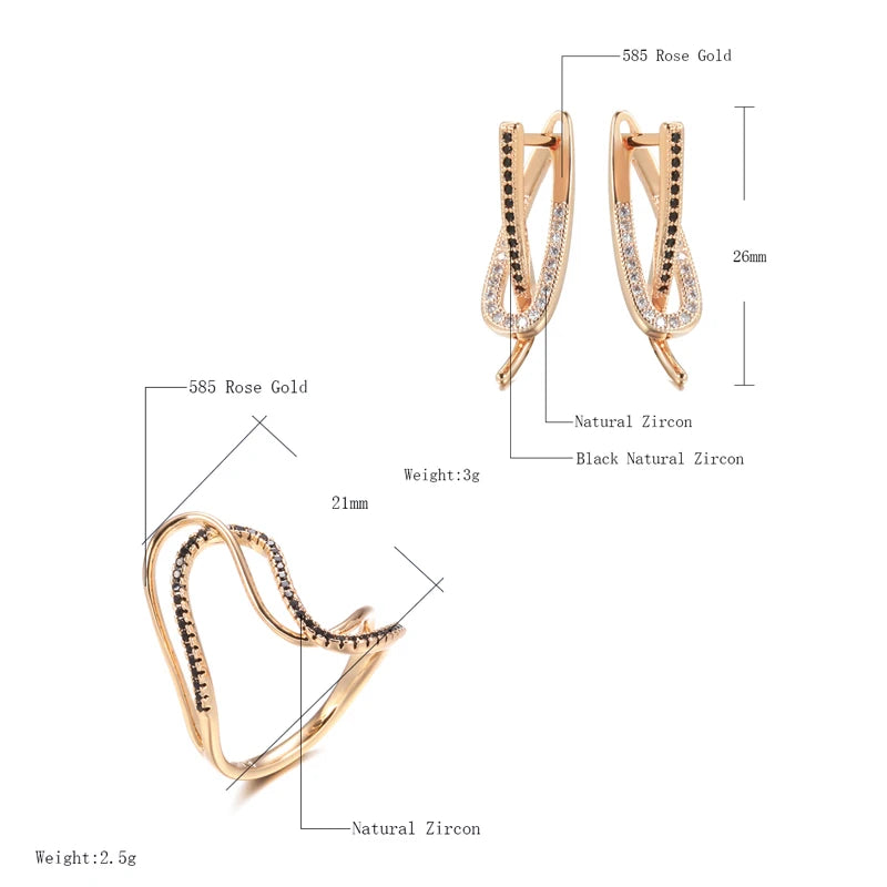 White Fancy 024 583 Rose Gold Casual Jewel Set
