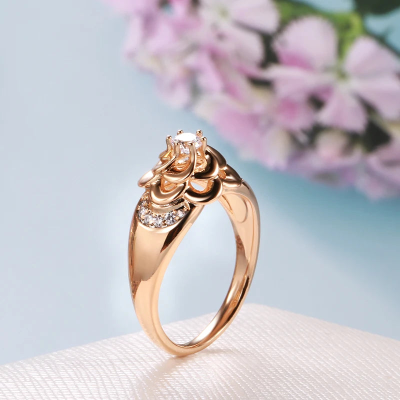 Trend Big Vintage Natural Glossy Metal Ethnic Bride Ring 004