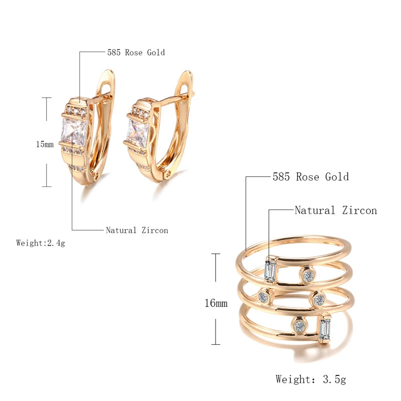 White Fancy 038 583 Rose Gold Casual Jewel Set