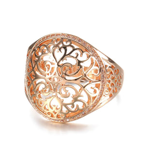 Trend Big Vintage Natural Glossy Metal Ethnic Bride Ring 020