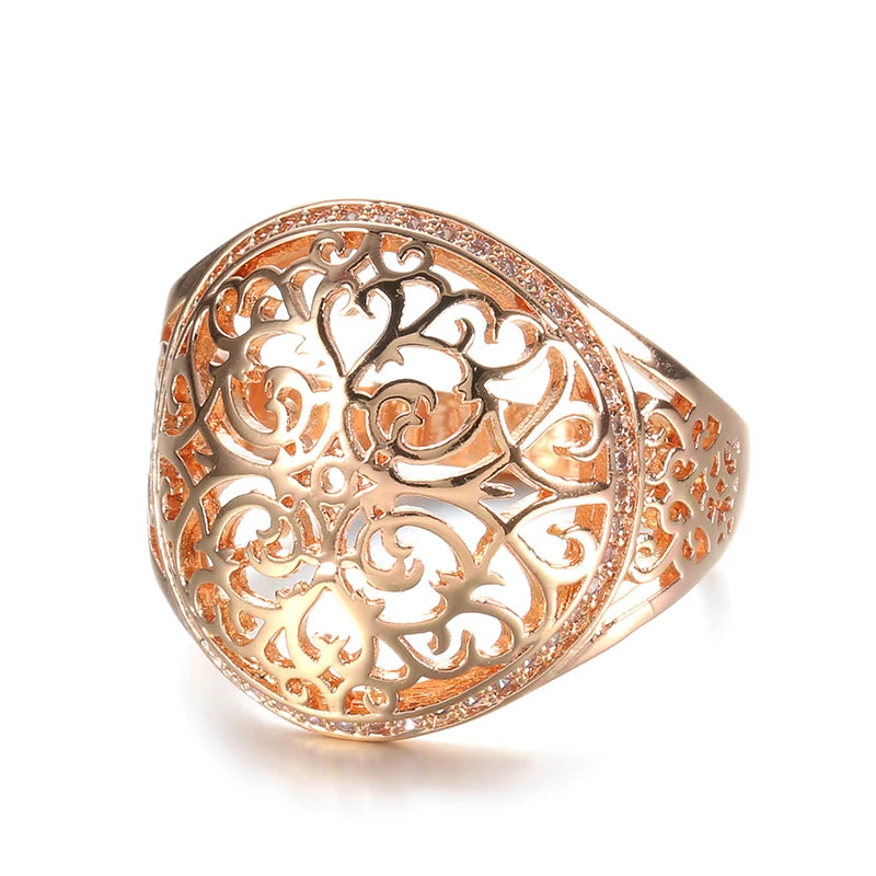 Trend Big Vintage Natural Glossy Metal Ethnic Bride Ring 020