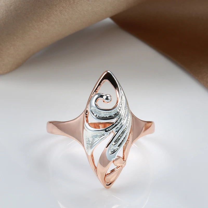 Trend Big Vintage Natural Glossy Metal Ethnic Bride Ring 084