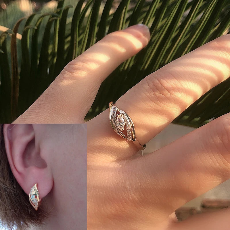 White Fancy 029 583 Rose Gold Casual Jewel Set