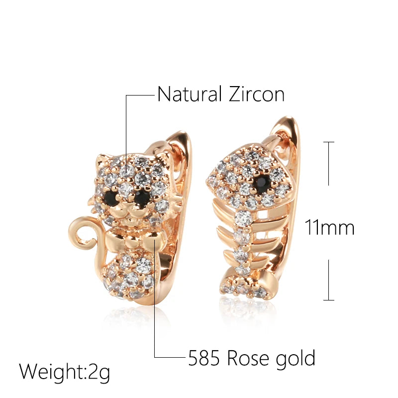 Luxury Cute Cat Fish Earrings
