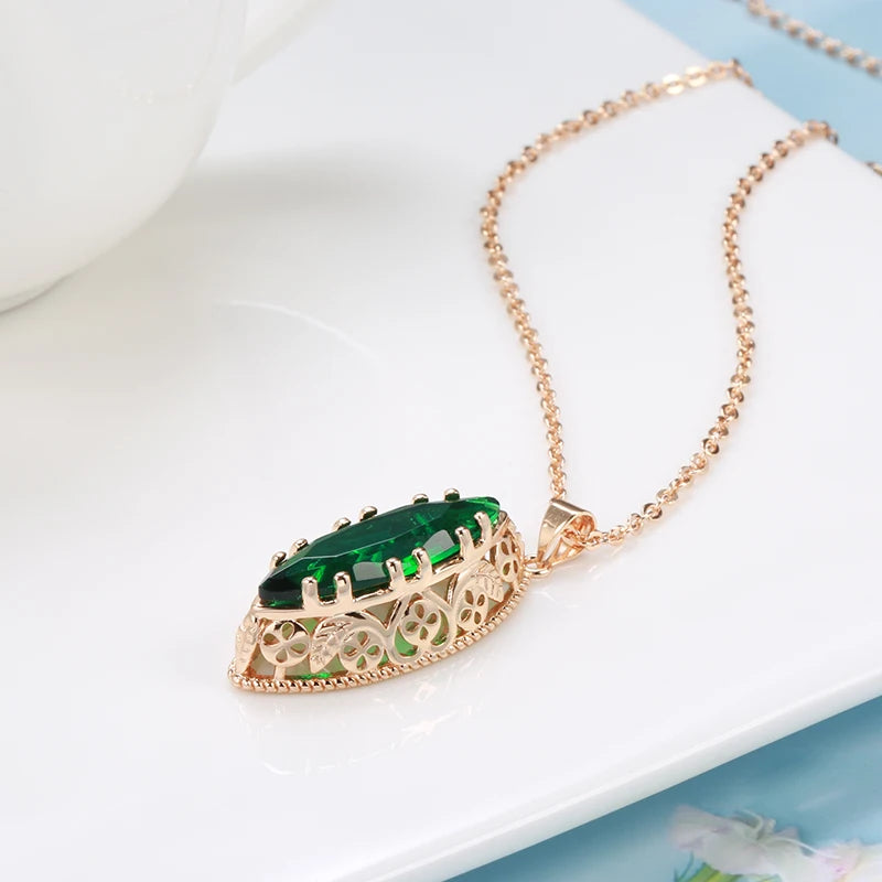 Hot Rose Gold Colour Ethnic Bride Pendant Necklace