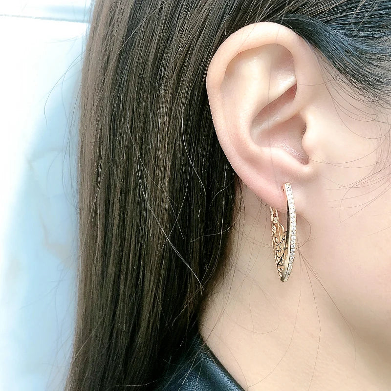 Flower Hollow Drop Earrings