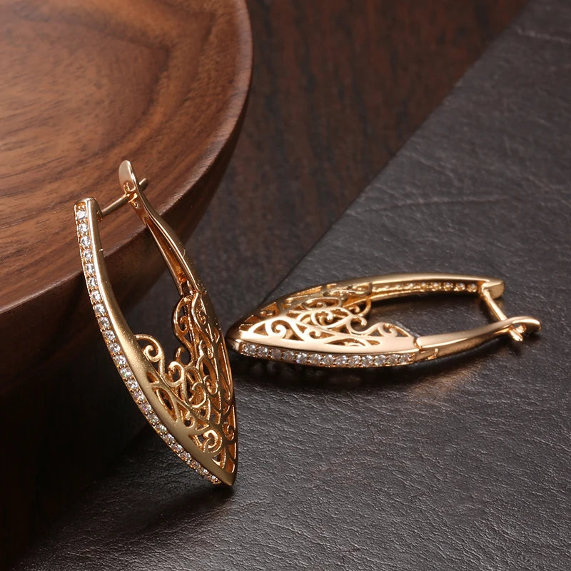 Flower Hollow Drop Earrings