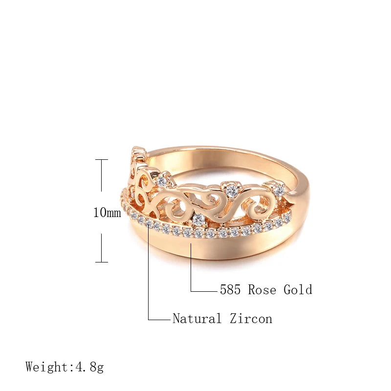 Luxury Rose Gold Ethnic Bride Wedding Rings