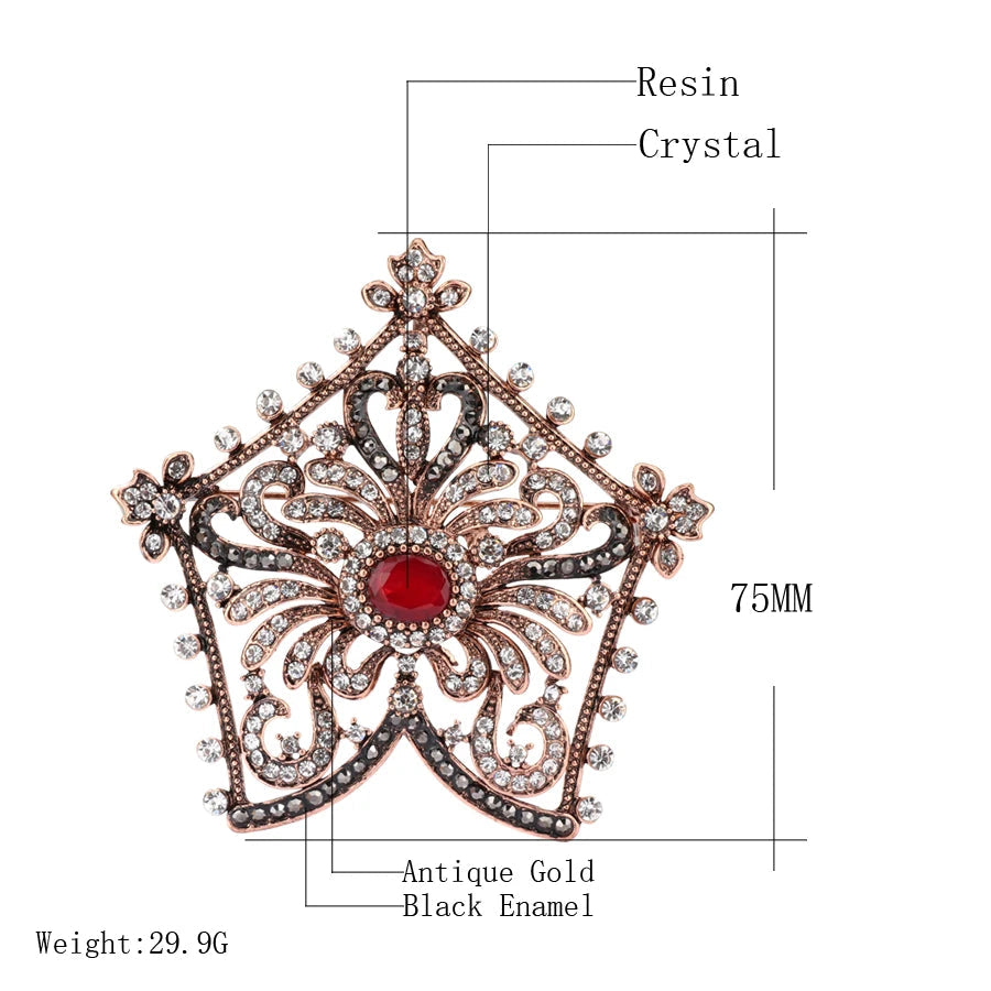 Fashion Textured 583 Gold Formal Brooch 003