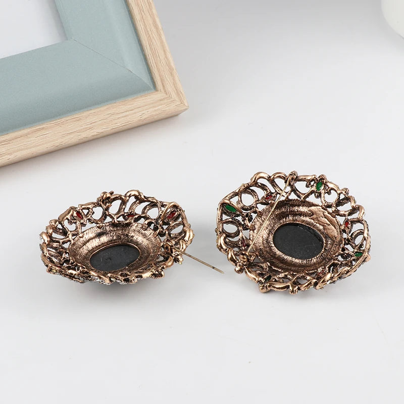 Fashion Textured 583 Gold Formal Brooch 005