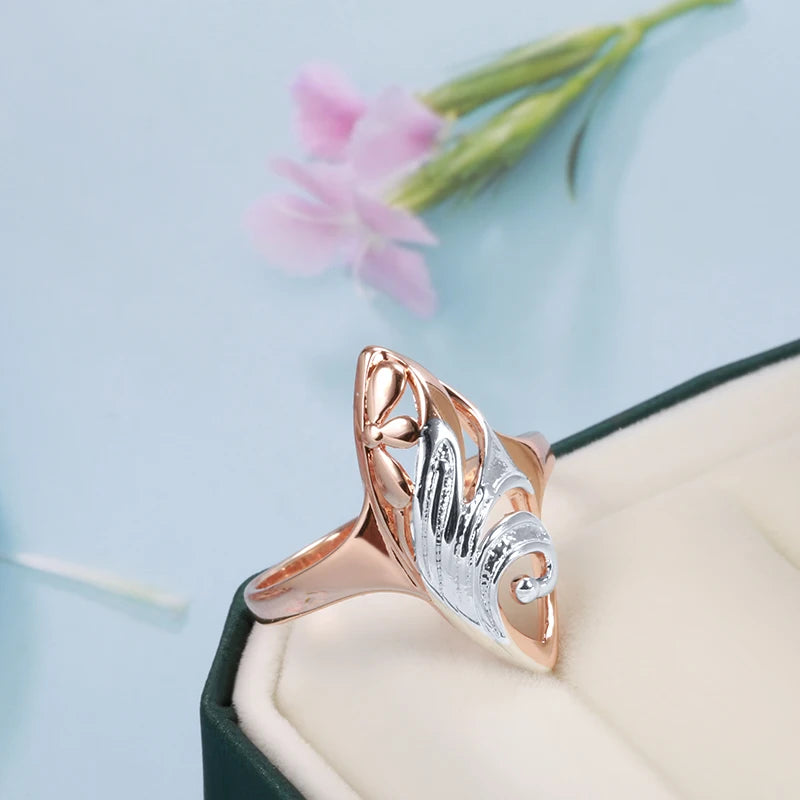 Trend Big Vintage Natural Glossy Metal Ethnic Bride Ring 084