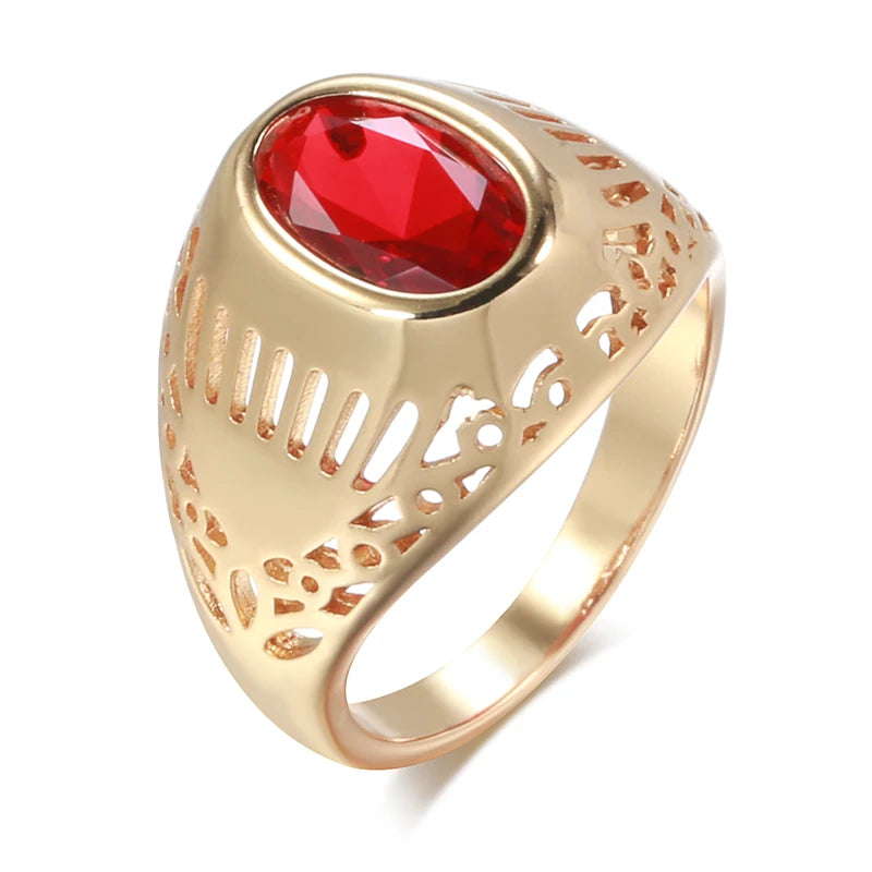 Trend Big Vintage Natural Glossy Metal Ethnic Bride Ring 002