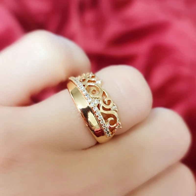 Luxury Rose Gold Ethnic Bride Wedding Rings