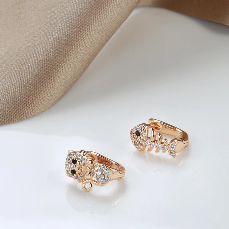 Luxury Cute Cat Fish Earrings